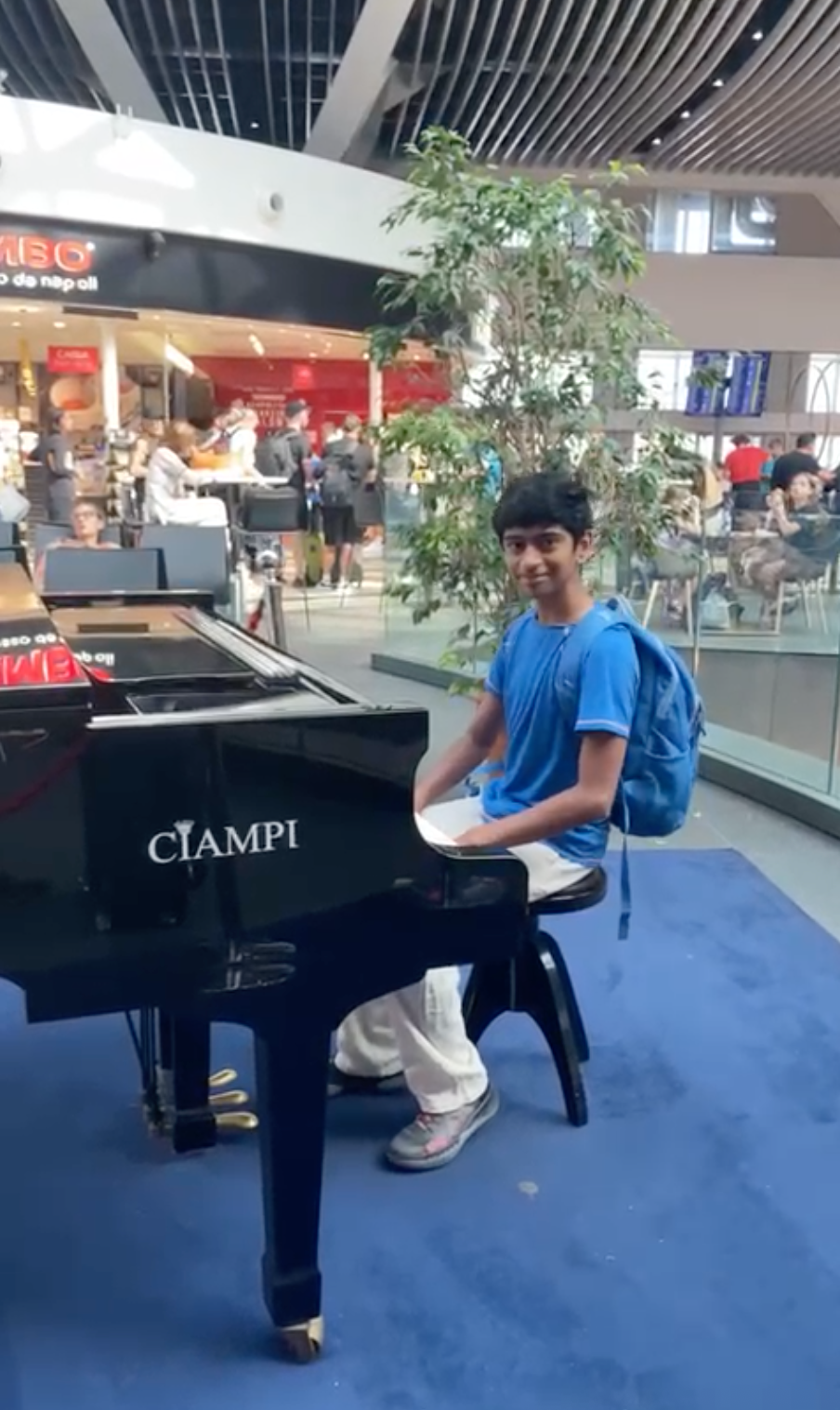 Piano Performance in Rome Airport